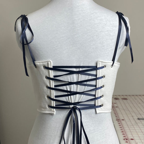 corset dress back ribbon CORSET RIBBON LACE DRESS OPEN BACK WAVY GOTHIC BOW VICTORIAN STEAMPUNK VINTAGE